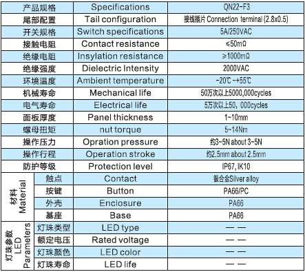 22-f3-push-button-switch-specification