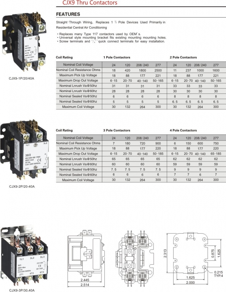 CJX9 ac contactor for Air condition - Distribution board, circuit ...