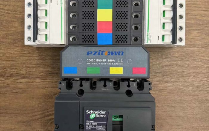 three phase four wire 160A copper busbar for 4pole mcb