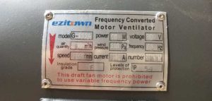 g type cooling fan label