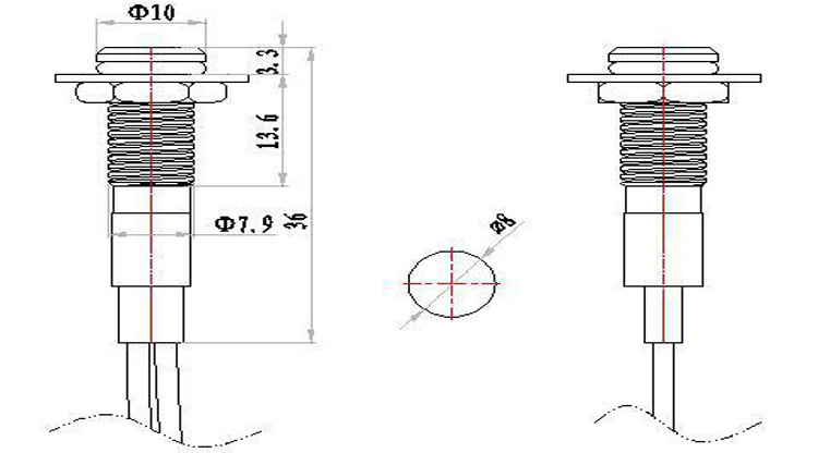 8mm logo indicator lamp